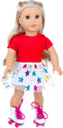 18 Inch Doll Accessories, 7PC Travel Skating Sport Play Set for 18 inch Girl Doll Outdoor Sport (Doll Not Included)