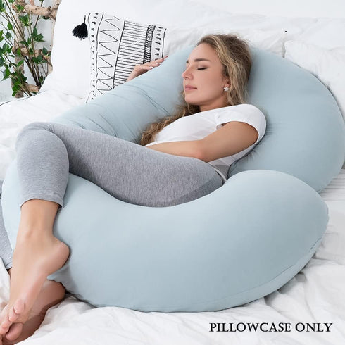 INSEN C-Shaped Pregnancy Body Pillow Cover - Green Jersey