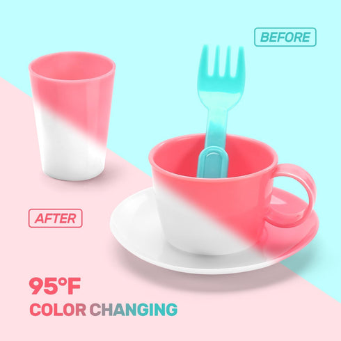 CUTE STONE Color Changing Play Kitchen Sink Toys, Electric Dishwasher with Running Water, Pretend Play