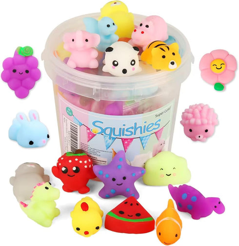 KINGYAO Squishies Squishy Toy 24pcs Party Favors for Kids Mochi Squishy Toy