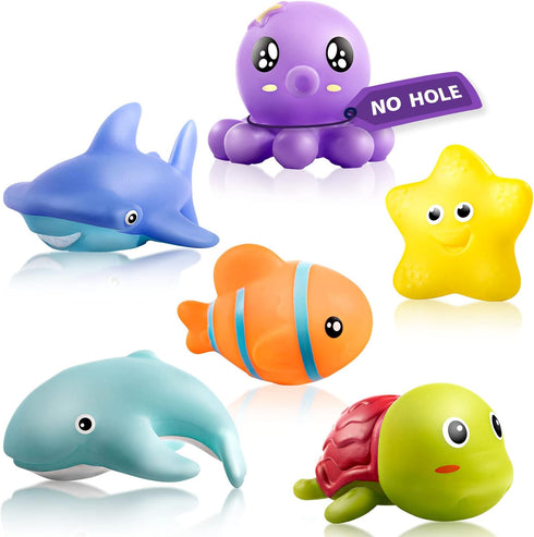 Hely Cancy Infant Bath Toys for 18 Months - No Hole Animal Bathtub Toys for Baby Bath Tub