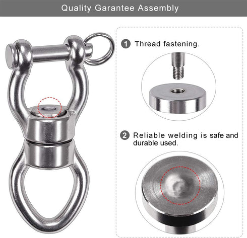SELEWARE Silent Bearing Swing Swivel, 360 Rotational Device for Tree Swing, Hammock Chair, 1200LB Capacity