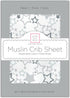 Muslin Fitted Crib Sheet for Toddlers - Gray & Sterling Starshine