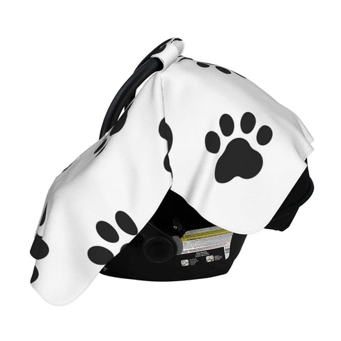 Hcpwzrf Animal Paw Print Baby Car Seat Cover & Nursing Cover - Breathable Stretch Multi-Use Cover for Breastfeeding