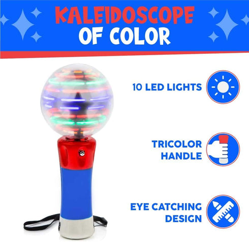 Toysery Magic Wand - Spinning Light Up Toy for Kids, LED Wand for Boys and Girls, Autism Sensory Toy