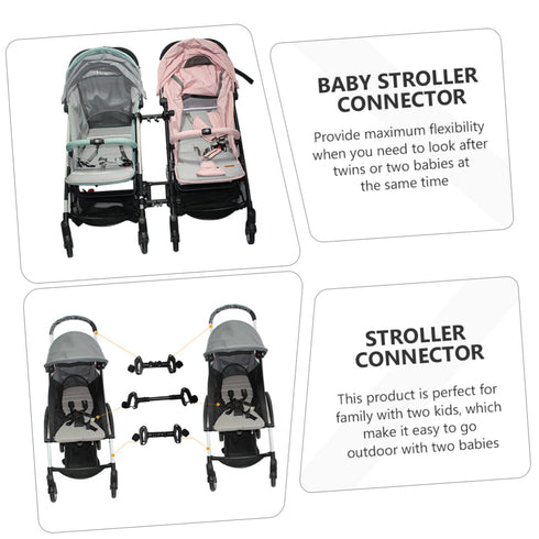 LOLIPPYY 3pcs Adjustable Twin Stroller Connectors for Newborn Strollers Lightweight and Accessories for Easy