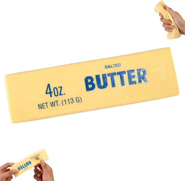 Lyreh 4pcs Squeeze Butter Toy, PU Material Butter Stick Slow Rising Squishy Food