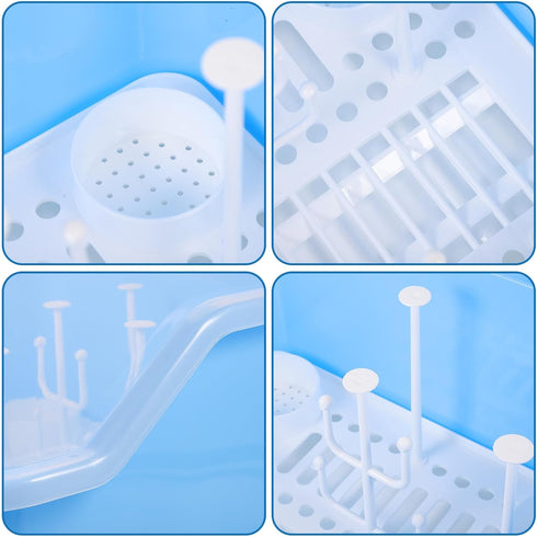 ELAYARD Bottle Drying Rack and Storage Box with Handle Portable Products Dustproof Milk Bottle Organizer for Feeding