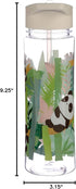 Puckator 550ml Pandarama - Kids Drinks Bottle With Flip Straw - Reusable Water Bottle For Girls And Boys With A Carry