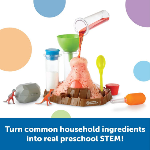 Learning Resources 13-Piece Fizzy Volcano Science Kit, Preschool STEM Toys for Kids Ages 4+, Science Experiments