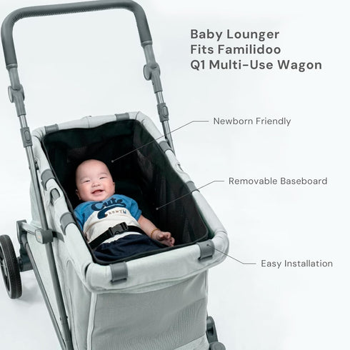 Q1 Q1 FAMILIDOO Multi-Use Baby Lounger Removable Baseboard for Easy Cleaning, Compatible with Wagon