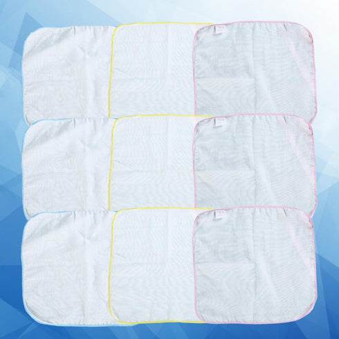 COMPUKAS 9pcs 30x30cm Burp Towels Cotton Small Square Kerchiefs High Density Water Absorption Soft Saliva Wipers