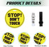2 Pack PLIGREAT Yellow Stop Don't Touch Baby Car Seat Sign for Newborn Babys Girl Boy No Touching Kissing Baby Reminder