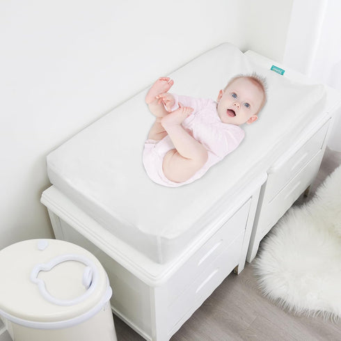 Changing Pad Cover Waterproof, 2 Pack Diaper Change Table Sheets for Baby Boys Girls, Fitted Cradle Sheets (32"x16")