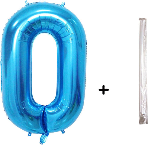 40 Inch Blue Big Number Balloons Kit for Happy Birthday Party Decorations, Foil Mylar Helium Baby Shower