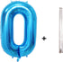 40 Inch Blue Big Number Balloons Kit for Happy Birthday Party Decorations, Foil Mylar Helium Baby Shower