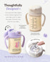 100% 9oz MOYUUM Leak Proof Sippy Cup with Handle | Made in Korea, BPA Free PPSU, Magic No Spill Straw Cup with Attached