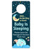 Funplus Baby Sleeping Sign, Do Not Knock or Ring, Plastic Door Knob Hanger Sign