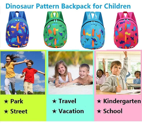 DB Dinosaur Mini Backpack with Leash for Toddlers, Children Kids Baby Harness Bookbag (Green)