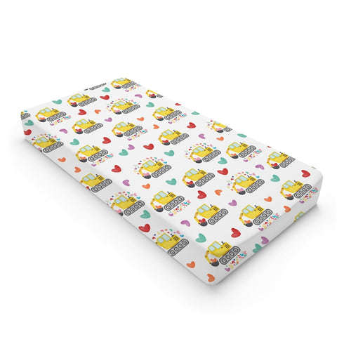 Valentine Truck Love Excavator Changing Pad Cover, Soft Stretch Fitted Changing Table Mats for Boys Girls, 32" x 16"