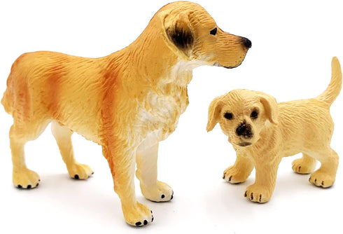 Gemini&Genius Dog Toys for Kids - Golden Retriever Family Playset with Realistic Puppy Action Figures