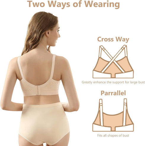 Hands-Free Nursing Bra for Large Bust - Wireless Maternity Bralette