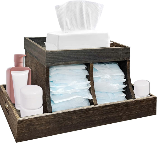 YEXEXINM Diaper Caddy Organizer - Durable Wooden Changing Station Table with Diaper