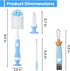 4-in-1 Baby Bottle Brush Set, BPA-Free Bottle Cleaner Brush Set, Includes Nylon Bottle Brush, Cap, Straw, Nipple Brush