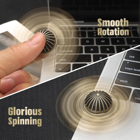 Sphere Fidget Spinner for Kids and Adults, Metal Brass Orb Ball Toy for Stress Relief, Sensory Toy with Premium Case
