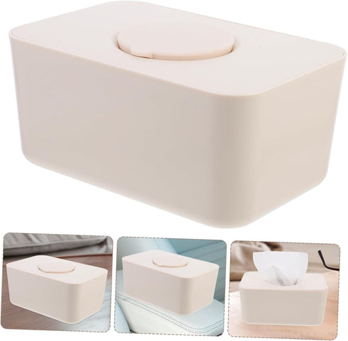 LIFKOME Wipes Holder Refillable Silicone Wet Tissue Box for Home Car Capacity Wipes Dispenser Protective Lid