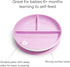 Munchkin Stay Put Suction Plates - 3 Divided Sections for Baby and Toddler, Pink/Purple