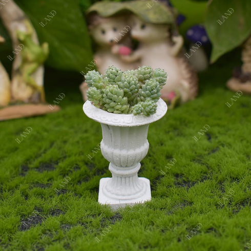 2pcs (2pcs iLAND Miniature Dollhouse Accessories, Dollhouse Plants w/Dry Flowers Mini Urn Planters w/Flowers)
