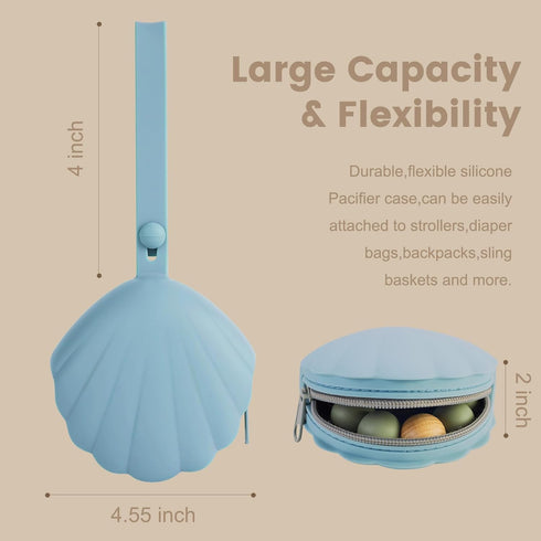2 Pack Silicone Pacifier Holder Case, Portable Leakproof Design Baby Pacifier Storage Case, BPA-Free, Easy Clean