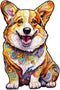 Wooden Puzzles for Adults, Clever Corgi Wooden Jigsaw Puzzles, Unique Animal Shape Wood Cut Puzzles