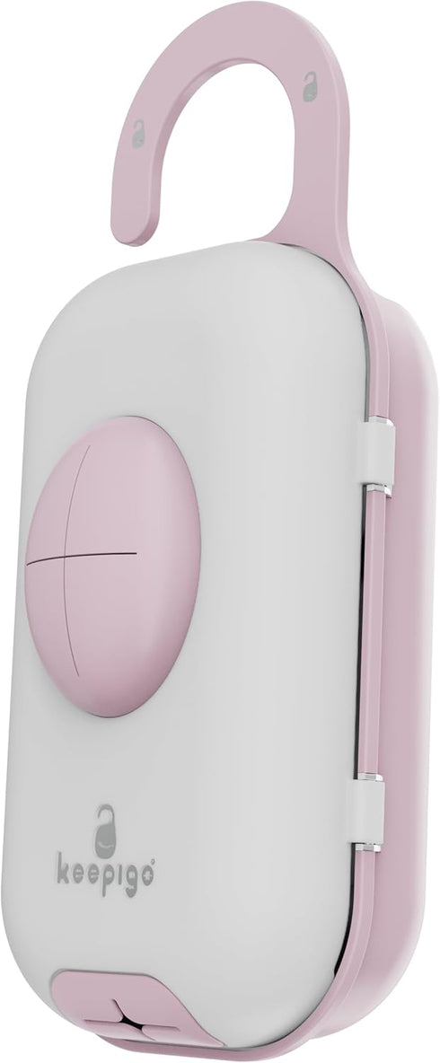 keepigo | Baby pink Diaper Bag Wipe Dispenser | 3-in-1 Portable Diaper Caddy