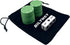 Annietfr Upgrade Left Right Center Dice Game Set, 3 Dices + 30pcs Green Poker Chips + Black Storage Tin