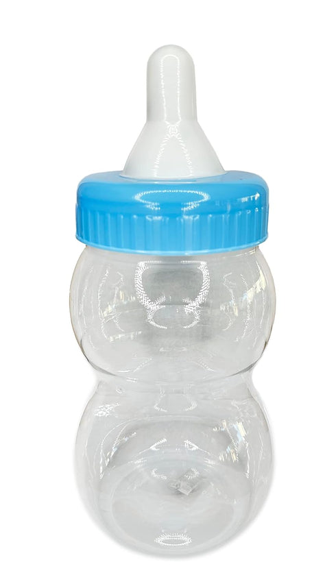 Crafts Central 10" Inch) Jumbo Plastic Fillable Baby Shower Milk Bottle, Coin Bank, Favor Decoration (Blue