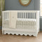 Luxurious collections White 100% Cotton Sateen Crib Skirt 28"X52"+6" Drop Scalloped Embroidery with Split