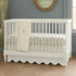 Luxurious collections White 100% Cotton Sateen Crib Skirt 28"X52"+6" Drop Scalloped Embroidery with Split