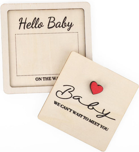 Fukaisu Baby Picture Frame, Wooden Pregnancy Announcement Keepsake Grandparent Pregnancy Gender Reveal for