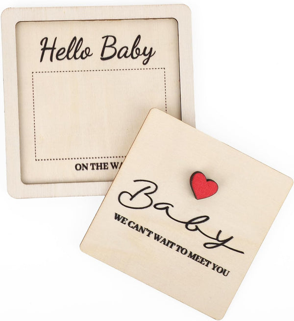 Fukaisu Baby Picture Frame, Wooden Pregnancy Announcement Keepsake Grandparent Pregnancy Gender Reveal for