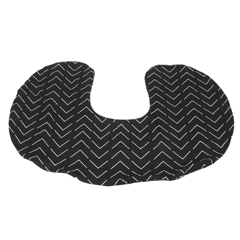 U-Shaped Nursing Pillow Cover - Black Geometric Print, Soft & Washable