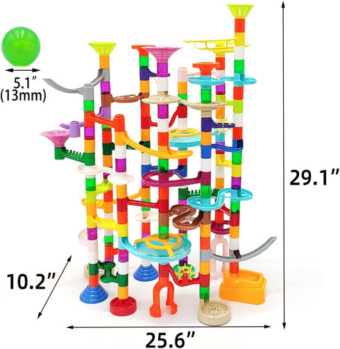 Marble Run Marble Maze Race Track with Glowing Marbles for Kids Ages 3-10, Fun Building Toys