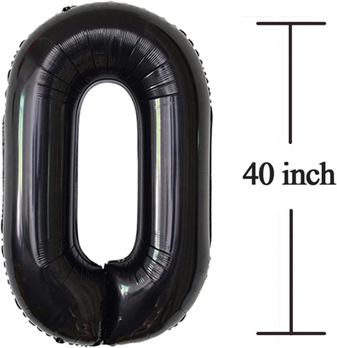 Black 50 Number Balloons, Giant Jumbo Foil Mylar for 50th Birthday Party Supplies
