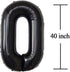 Black 60 Number Balloons, Giant Jumbo Foil Mylar Helium Balloons, Party Decoration Supplies for 60th Birthday