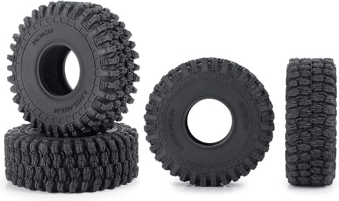 4pcs 64mm Rubber Tires Set, Crawler Tires with Foam for 1:18 TRX4-M TRX4M RC Car