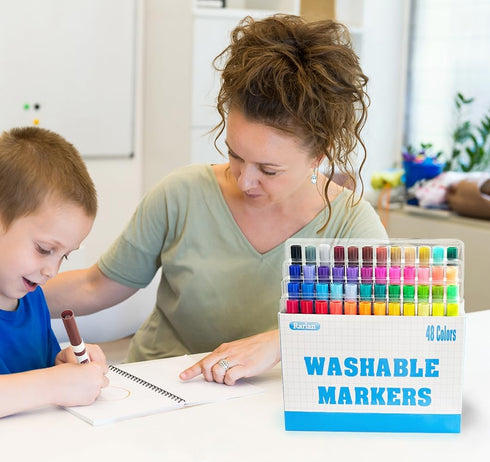 Rarlan Pack, 48 3 144 Count Washable Markers Bulk, Markers for Kids, Bulk Colors, Boxes