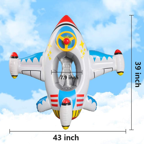 OVV Swimming 1-4 Summer Baby Pool Float Float Boat with Steering Wheel Horn for Kids Toddlers Age Boys Girls Inflatable