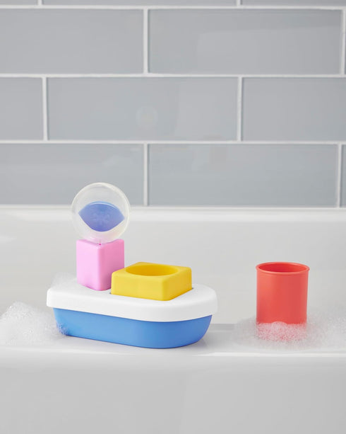 6-piece Set 6m+ Skip Hop Baby Bath Toy STEM Learning & Play Stacking Boat Bathtub Sensory Development Toy with Sprinkle