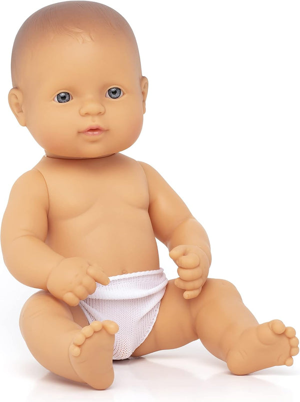 Miniland Doll, 12 5/8'' Caucasian Boy, Anatomically Correct, Quality, Inclusion, Made in Spain
